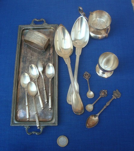 V65 lot métal argenté ancien - lot,