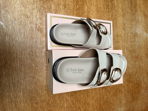 Claquette femme beige