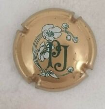 capsule champagne PERRIER JOUET fleurs vert et blanc au verso n°67 quart 1/4 or