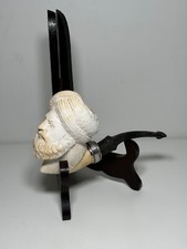 Pipe écume de mer sculptée ancienne, pipe à tabac de collection fumeur vintage