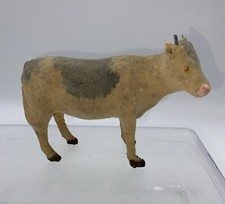 Santon DEVINEAU Vache tachetée  noire 8 cm de haut Taille 3 Yeux verre