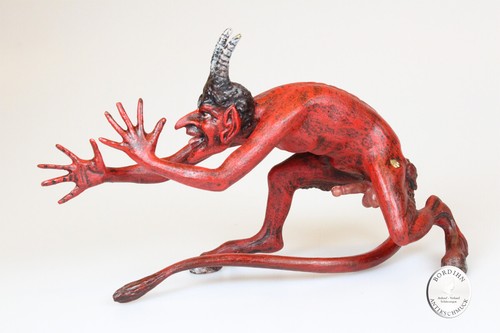 Vienne bronze diable peint - de,