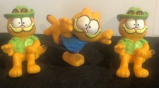 3-VINTAGE GARFIELD FIGURE FIGURINE TOY 1978 1981 VINYL