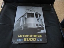 Plaque Métal Tôle Automotrice Locomotive Train Budd 1937 Atlas 