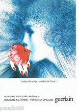 PUBLICITE ADVERTISING 036  1979  Guerlain rouges à lèvres par Nikasinovich *