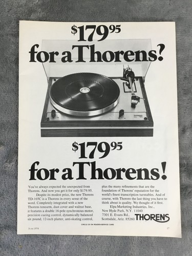 1974 thorens 165 - 1974, td-165
