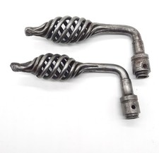 Paire de Poignées de porte en fer forgé torsadé, Vintage