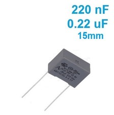 CONDENSATEUR ANTI PARASITE MKP X2 220-230V 0,22µF 220nF  15mm