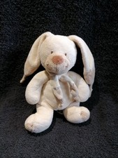 Doudou peluche lapin Bastien  20/30 beige écharpe Nicotoy TBE