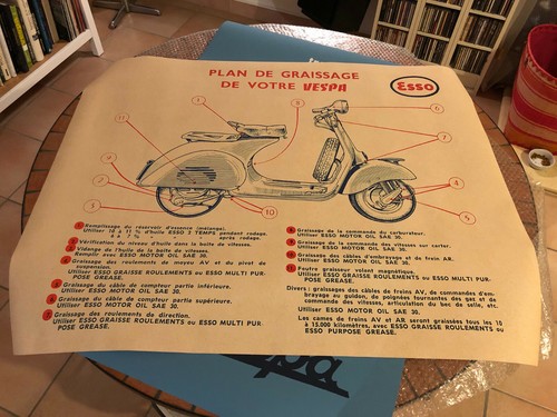 Affiche vespa acma graissage - vespa,