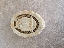 boite à bijoux en onyx blanc motif chouette