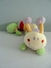 73. DOUDOU PELUCHE DOMIVA CHENILLE MILLE PATTES VERT MAUVE ROUGE 39c EXC. ETAT 