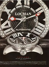 PUBLICITE ADVERTISING 2007  LOCMAN montre Automatic acier et diamants