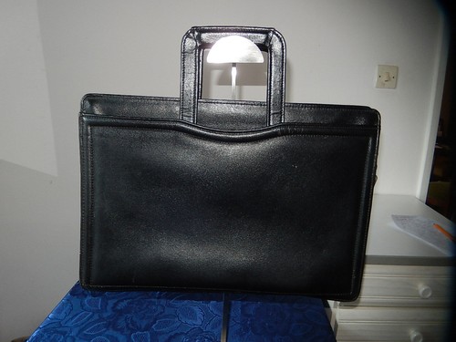 Ancien cartable serviette cuir - ancien,
