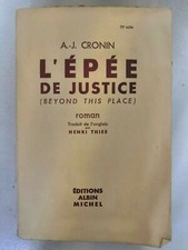LIVRE A-J CRONIN "L'EPEE DE LA JUSTICE 1954