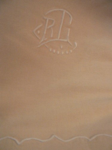 Ancien drap monogramme ou - drap,