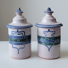 2 pots couverts épices céramique signé Alain Bresson Breil sur Roya années 70 80