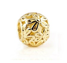 QTY 3- Gold Daisy Design Charm