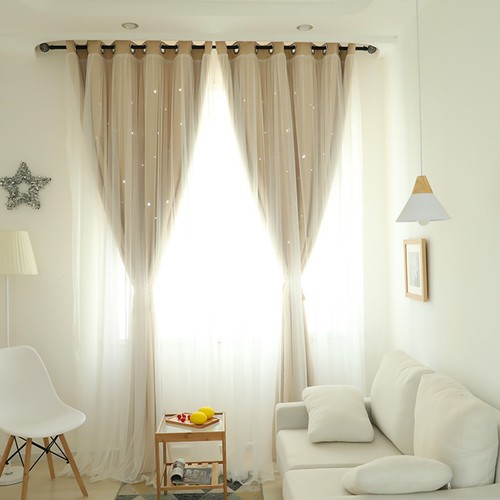 Rideau double couche opaque - double,