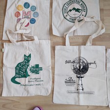 lot de 5 Tote bag sac tissu coton neuf au choix