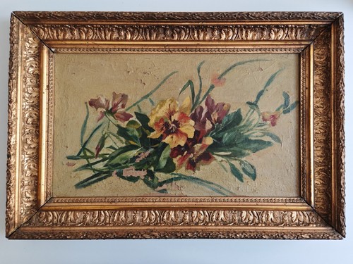 Huile sur toile bouquet - sur,