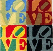 INDIANA Robert [américain] (1928-2018)  "LOVE"  4 Tapis en laine