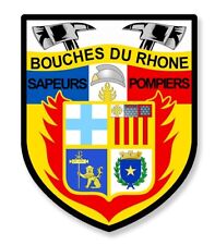 SAPEURS POMPIERS BOUCHES DU RHONE BLASON ECUSSON AUTOCOLLANT STICKER 9cm PF131