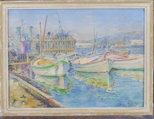 Aquarelle marine ancienne