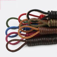 1 Paire Réelle Carrée Corde En Cuir Lacet Chaîne Botte Bateau Lacet Vintage