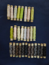 28 fusettes soie Laska 30 m - 100/3 ancien Gütermann