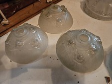 3 Tulipes De Lampe Art Deco en verre Moulé Ezan Petitot Lacroix Muller degué