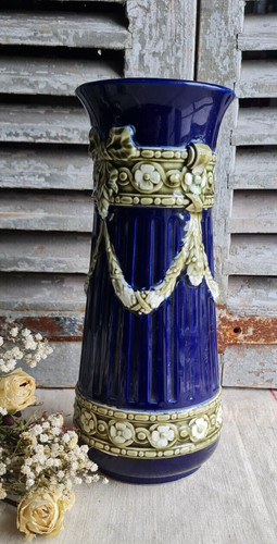 Ancien vase barbotine fives - ancien,
