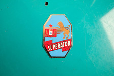 Vintage Rare AUTOCOLLANT MAGASIN Shop CYCLES Vélo SUPERATOR Brillant 1970