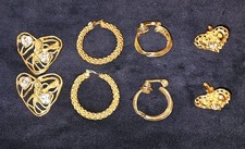 Lot 4 paires boucles d’oreilles vintage – Yves Saint Laurent & Christian Lacroix