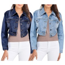 Veste En Jean Coupe Femme Mode Manches Longues Taille 8-20