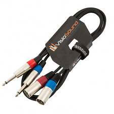 Câble double 2 x XLR mâle à 2 x jack mono 6,35mm / Câble patch signal audio 1.5m