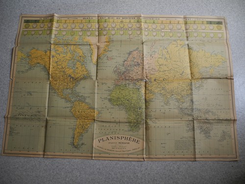 Carte planisphère fuseaux - carte,
