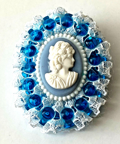 Broche vintage camée femme - broche,