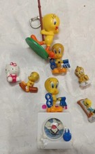 Grand lot de figurines Titi (Tweety) + Hello Kitty – Warner Bros, fèves porcelai