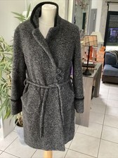 Manteau veste longue CLAUDIE PIERLOT taille 38/40 boulettes laine gris/noir très