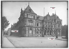 Plaque verre photo ancienne positif noir et blanc 13x18 cm Mulhouse Poste