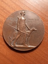 Ancienne MÉDAILLE BRONZE Fédération Française Tir Armes Chasse 1962 A. Morlon