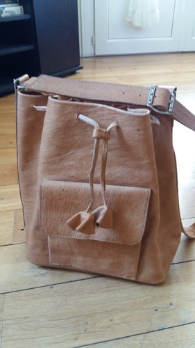 Sac seau cuir naturel - cuir,