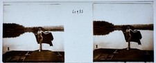 ATRIUM VERASCOPE RICHARD FEMMES NUES 1900 PLAQUE STEREOSCOPIQUE 45x107 VERRE