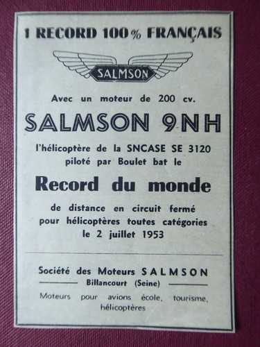 1953 pub salmson moteur nh - pub,