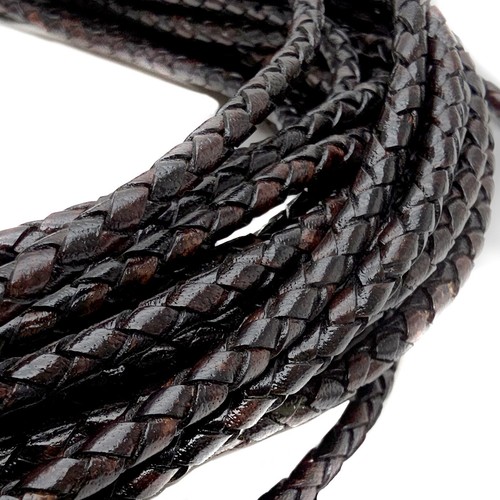 Corde cuir tressée - en, mm