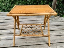 Table Rotin Bout de Canapé  Vintage