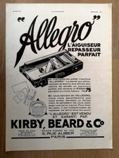 ALLEGRO aiguiseur de lames de rasoirs - KIRBY BEARD Publicité de 1930 - 1687