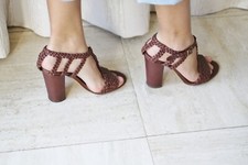 sandales tressées talons hauts Michel Vivien- 37 - excellent état