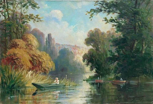 Tableau rivière baignée - baignée, de